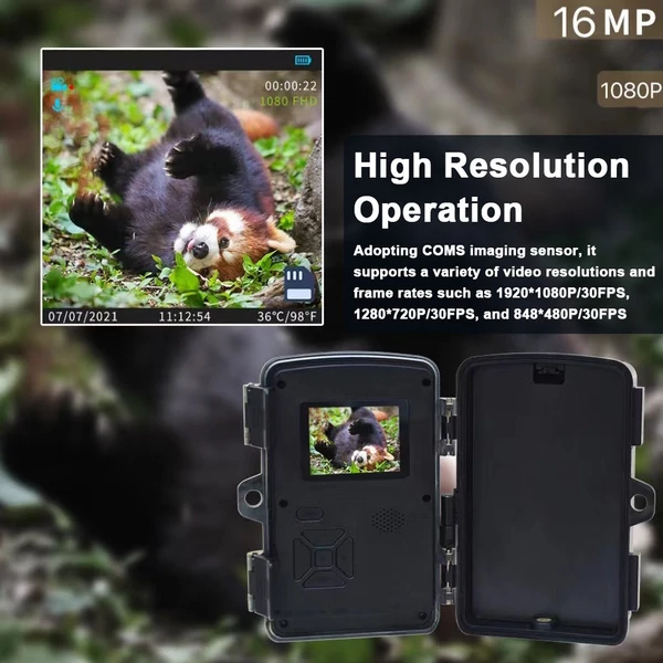 1080P 16MP 120°-os széles látószögű objektíves nyomkövető kamera 2,0 hüvelykes IPS kijelzővel