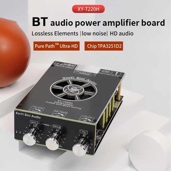 Hordozható 220W+220W BT 5.2 vezeték nélküli audio teljesítményerősítő, hangerősítő modul - Típus B