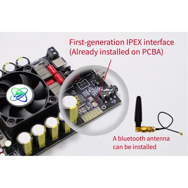 Hordozható 220W+220W BT 5.2 vezeték nélküli audio teljesítményerősítő, hangerősítő modul - Típus B