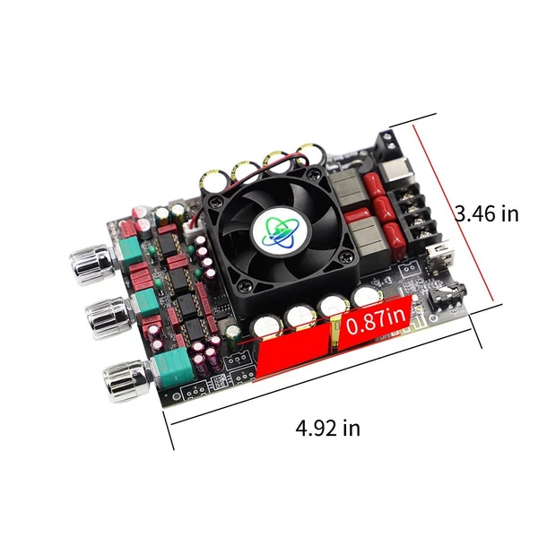Hordozható 220W+220W BT 5.2 vezeték nélküli audio teljesítményerősítő, hangerősítő modul - Típus B