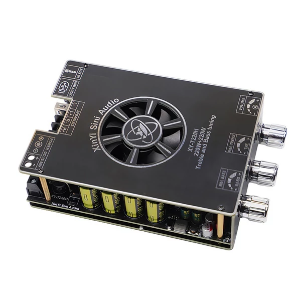 Hordozható 220W+220W BT 5.2 vezeték nélküli audio teljesítményerősítő, hangerősítő modul - Típus B