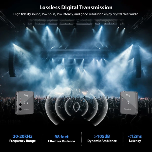 Btuty WP-10 High-Fidelity 2,4 GHz-es vezeték nélküli fülhallgató-monitor vevő a professzionális hangélményért