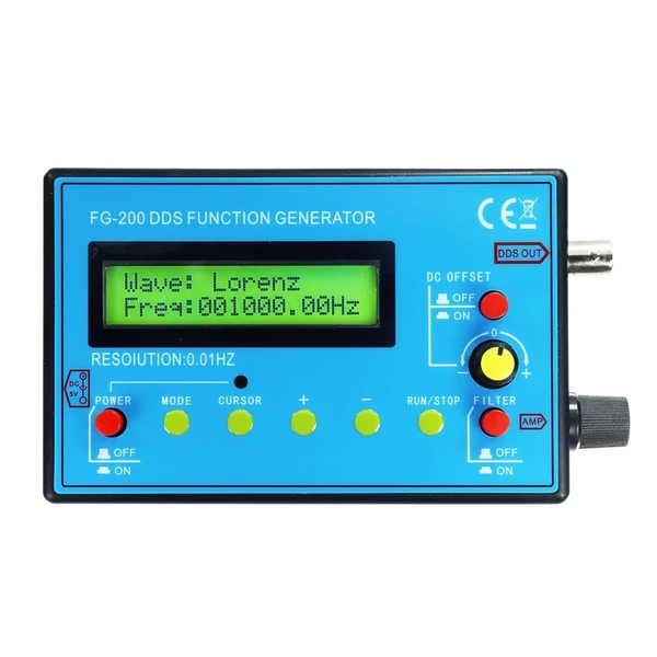 FG-200 DDS funkciójelgenerátor, frekvenciaszámláló 0,01 Hz - 500 KHz jelforrás modul - Antenna nélkül