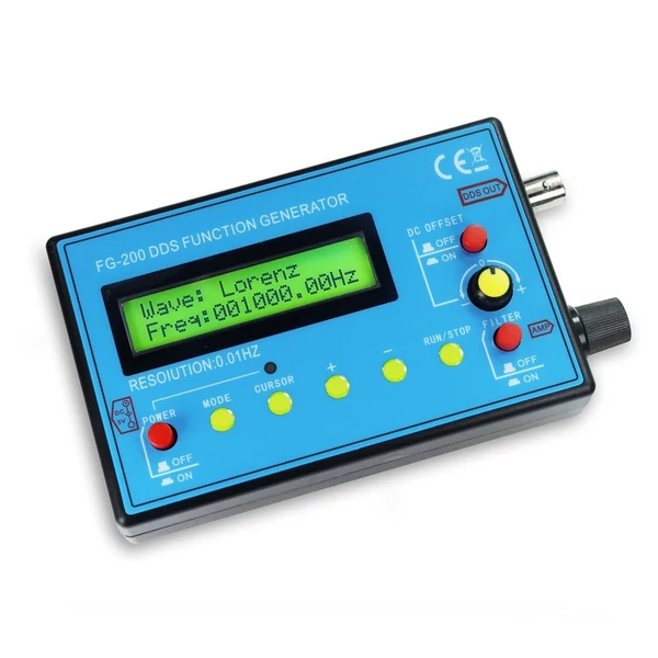 FG-200 DDS funkciójelgenerátor, frekvenciaszámláló 0,01 Hz - 500 KHz jelforrás modul - Antenna nélkül