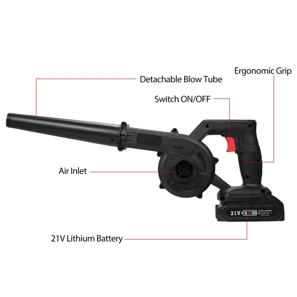 2 az 1-ben 21 V-os kézi elektromos fúvó és porszívó - 1 akkumulátor