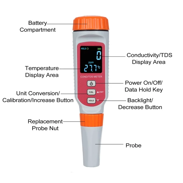 SMART SENSOR digitális vízminőség-mérő 3 az 1-ben COND/TDS/hőmérsékletmérő