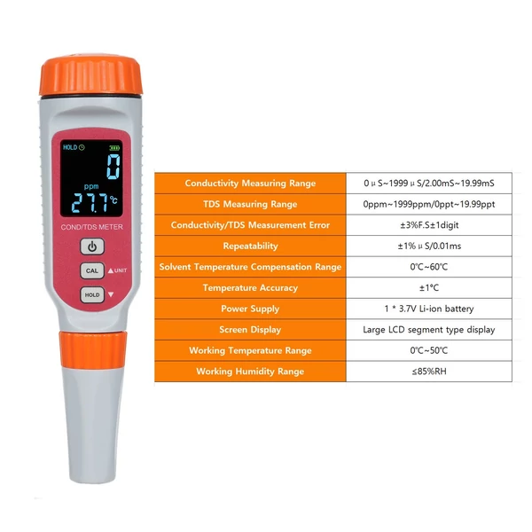 SMART SENSOR digitális vízminőség-mérő 3 az 1-ben COND/TDS/hőmérsékletmérő