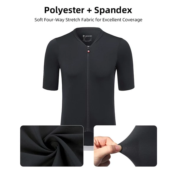 Férfi országúti kerékpáros mez, légáteresztő, gyorsan száradó - Fekete, M méret