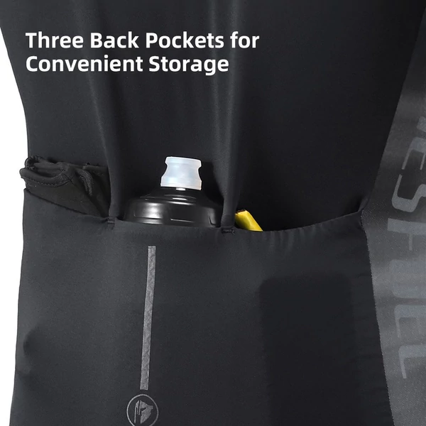 Férfi országúti kerékpáros mez, légáteresztő, gyorsan száradó - Fekete, M méret