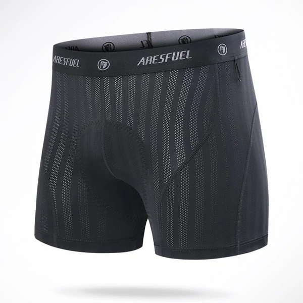 Férfi párnázott kerékpáros rövidnadrág, légáteresztő, gyorsan száradó elasztikus komfort - Fekete, L méret