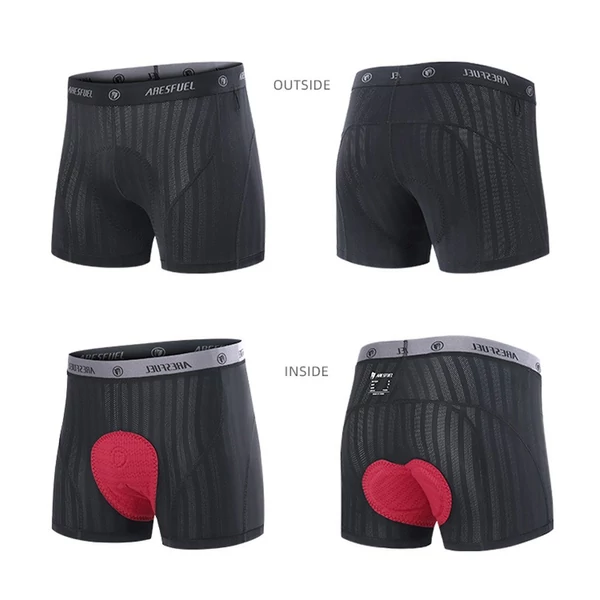 Férfi párnázott kerékpáros rövidnadrág, légáteresztő, gyorsan száradó elasztikus komfort - Fekete, XL méret