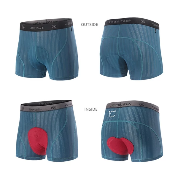 Férfi párnázott kerékpáros rövidnadrág, légáteresztő, gyorsan száradó elasztikus komfort - Fekete, XL méret