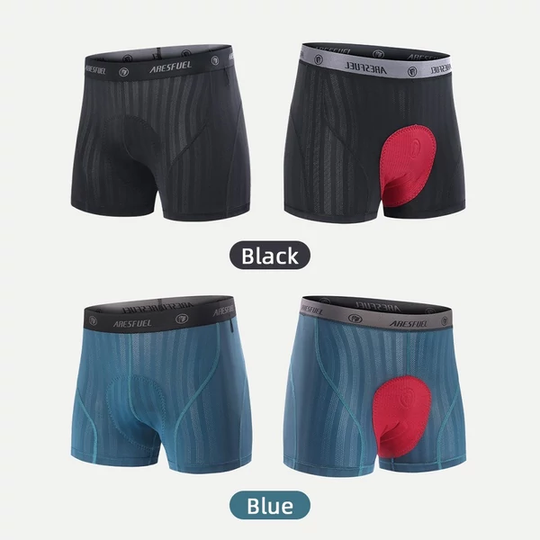 Férfi párnázott kerékpáros rövidnadrág, légáteresztő, gyorsan száradó elasztikus komfort - Fekete, XL méret