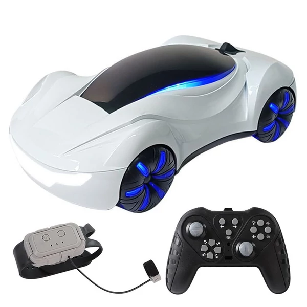 2,4 GHz-es távirányítós Drift Car dupla spray-vel, gesztusérzékelős vezérléssel - Fehér, 1 akkumulátor