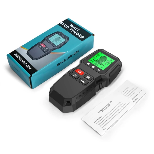 Stud Finder fali szkenner 5 az 1-ben elektronikus Stud Detector HD LCD kijelzővel - Fekete