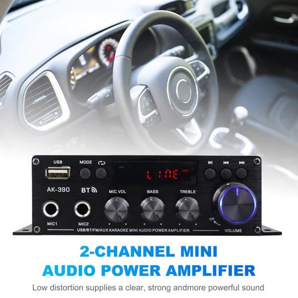 Mini audio teljesítményerősítő, 2CH 40W+40W autós otthoni használatra