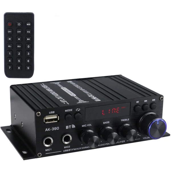 Mini audio teljesítményerősítő, 2CH 40W+40W autós otthoni használatra