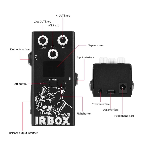 M-VAVE Guitar IR Box, effektpedál, sokoldalú szimulátor gitárhoz és basszusgitárhoz