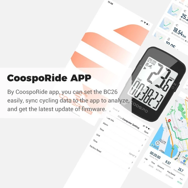COOSPO BC26 vezeték nélküli kerékpáros GPS számítógép