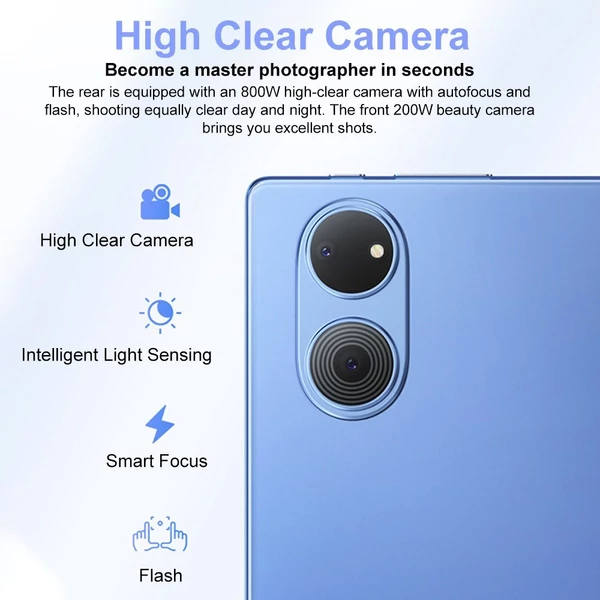 V61 10,1 hüvelykes Android 13 táblagép tiszta IPS érintőképernyővel, kettős kamerával, 8 GB + 128 GB - Arany