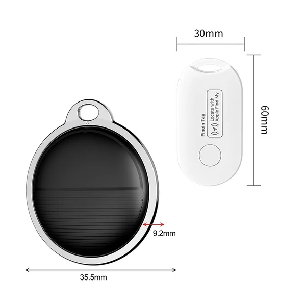 Bluetooth-követő és elemkereső, MFi-tanúsítvánnyal, iOS-kompatibilis - 4 db, fehér és fekete, B típus