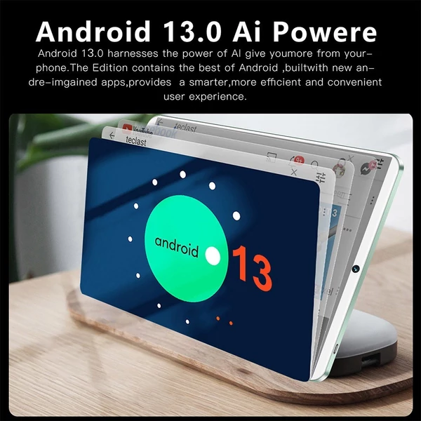 Pro14 10,1 hüvelykes Android 13 táblagép tiszta IPS érintőképernyővel, 8000 mAh akkumulátorral, 8 GB+128 GB - Arany