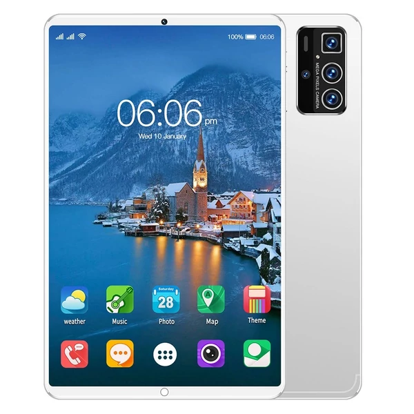 Pro14 10,1 hüvelykes Android 13 táblagép tiszta IPS érintőképernyővel, 8000 mAh akkumulátorral, 8 GB+128 GB - Ezüst