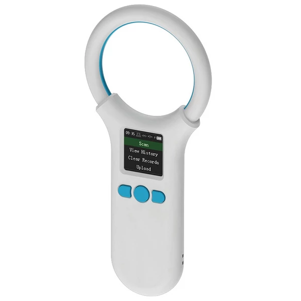 Állati mikrochip, állatcímke-szkenner, azonosító olvasó, RFID EMID állati kézi chip-olvasó - Fehér