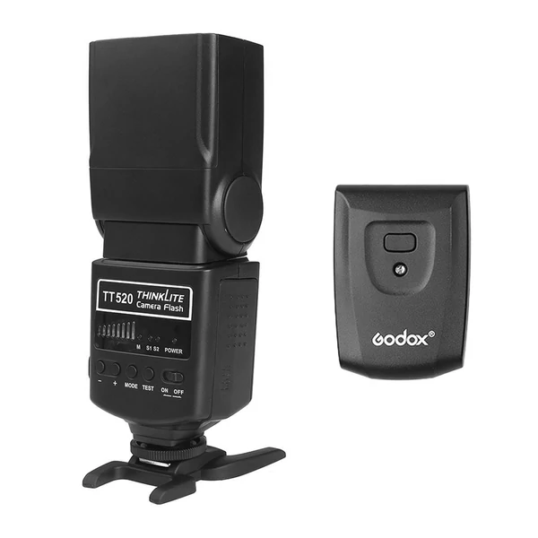 Godox TT520Ⅱ Univerzális beépített vaku, elektronikus Speedlite vaku + AT-16 2,4G vezeték nélküli indítójeladó
