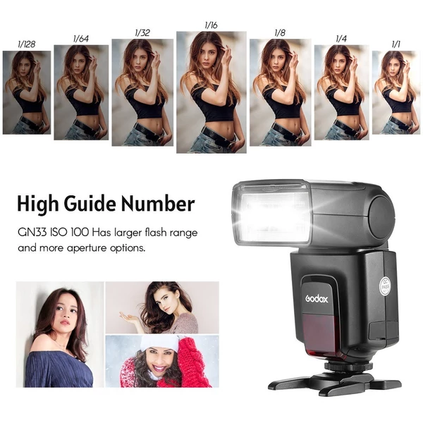 Godox TT520Ⅱ Univerzális beépített vaku, elektronikus Speedlite vaku + AT-16 2,4G vezeték nélküli indítójeladó