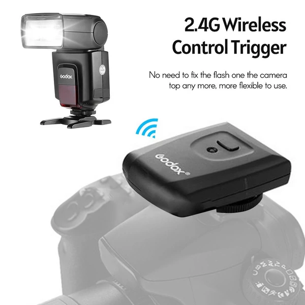 Godox TT520Ⅱ Univerzális beépített vaku, elektronikus Speedlite vaku + AT-16 2,4G vezeték nélküli indítójeladó