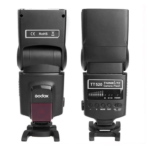 Godox TT520Ⅱ Univerzális beépített vaku, elektronikus Speedlite vaku + AT-16 2,4G vezeték nélküli indítójeladó