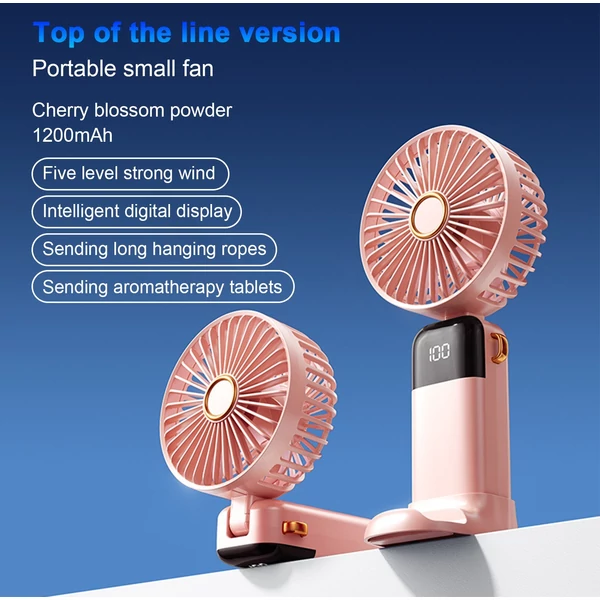 Kézi hordozható mini ventilátor, elektromos jéghűtő ventilátor - Fehér