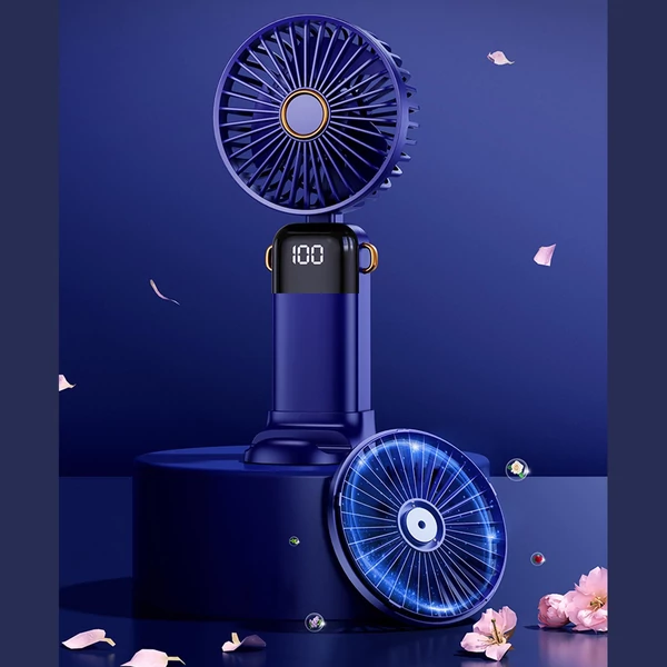 Kézi hordozható mini ventilátor, elektromos jéghűtő ventilátor - Pink