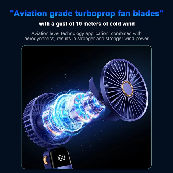 Kézi hordozható mini ventilátor, elektromos jéghűtő ventilátor - Pink