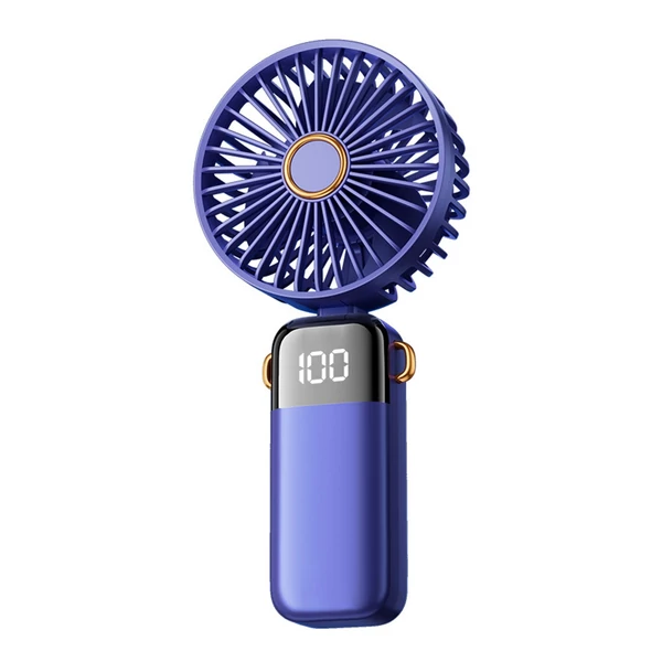 Kézi hordozható mini ventilátor, elektromos jéghűtő ventilátor - Kék