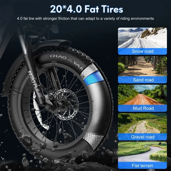 Fafrees FF20 Polar összecsukható elektromos kerékpár, 20*4,0 hüvelykes kövér gumiabroncs, 500 W-os motor - Piros