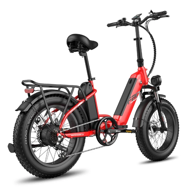 Fafrees FF20 Polar összecsukható elektromos kerékpár, 20*4,0 hüvelykes kövér gumiabroncs, 500 W-os motor - Piros