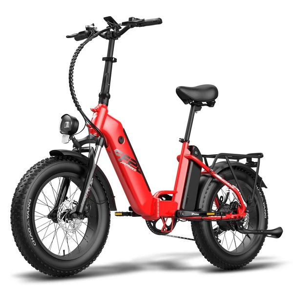 Fafrees FF20 Polar összecsukható elektromos kerékpár, 20*4,0 hüvelykes kövér gumiabroncs, 500 W-os motor - Piros