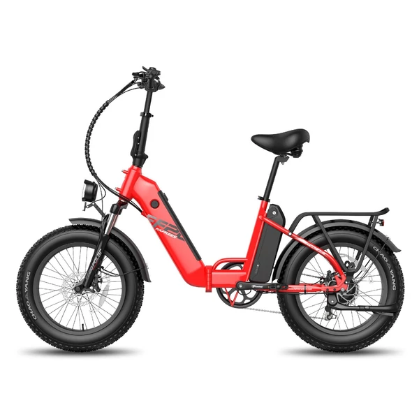 Fafrees FF20 Polar összecsukható elektromos kerékpár, 20*4,0 hüvelykes kövér gumiabroncs, 500 W-os motor - Piros