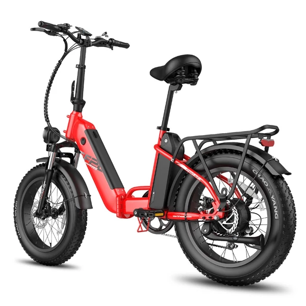 Fafrees FF20 Polar összecsukható elektromos kerékpár, 20*4,0 hüvelykes kövér gumiabroncs, 500 W-os motor - Piros