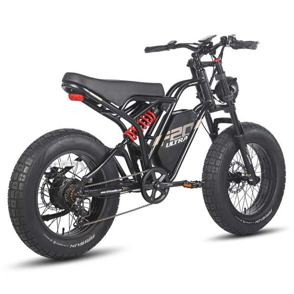 FAFREES F20 ULTRA elektromos kerékpár, 20*5 hüvelykes zsírgumi, 750 W-os kefe nélküli agymotor - Fekete és piros