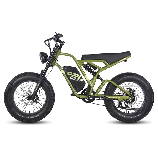 FAFREES F20 ULTRA elektromos kerékpár, 20*5 hüvelykes zsírgumi, 750 W-os kefe nélküli agymotor - Fekete és zöld