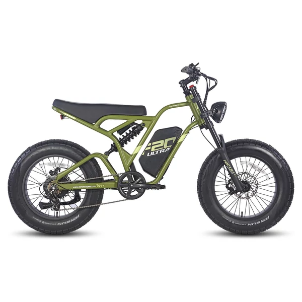 FAFREES F20 ULTRA elektromos kerékpár, 20*5 hüvelykes zsírgumi, 750 W-os kefe nélküli agymotor - Fekete és zöld