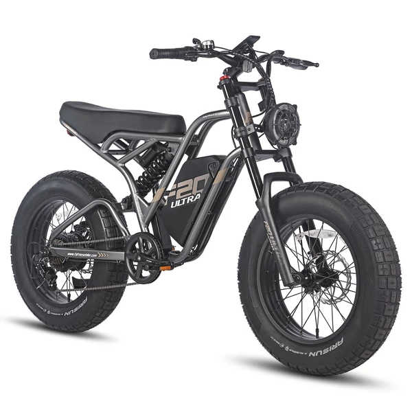 FAFREES F20 ULTRA elektromos kerékpár, 20*5 hüvelykes zsírgumi, 750 W-os kefe nélküli agymotor - Fekete és szürke