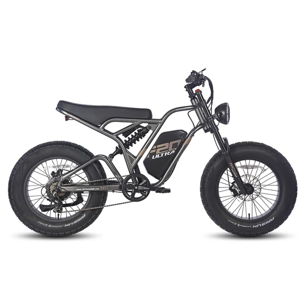 FAFREES F20 ULTRA elektromos kerékpár, 20*5 hüvelykes zsírgumi, 750 W-os kefe nélküli agymotor - Fekete és szürke