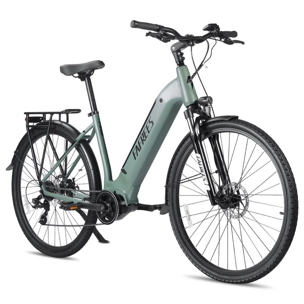 FAFREES FM9 elektromos kerékpár, KENDA 700C*45C gumik, 250W Bafang középhajtású motor - Zöld