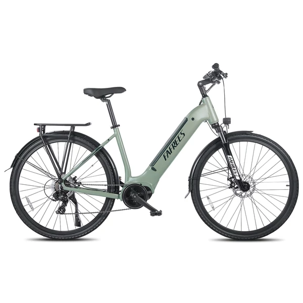 FAFREES FM9 elektromos kerékpár, KENDA 700C*45C gumik, 250W Bafang középhajtású motor - Zöld