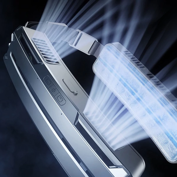 Hordozható derékventilátor, jégkompressziós USB újratölthető hűtőventilátor - Szürke