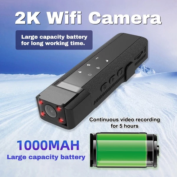 2K Wifi kamera, kültéri sportkamera, videórögzítő, találkozó hangrögzítő kamera